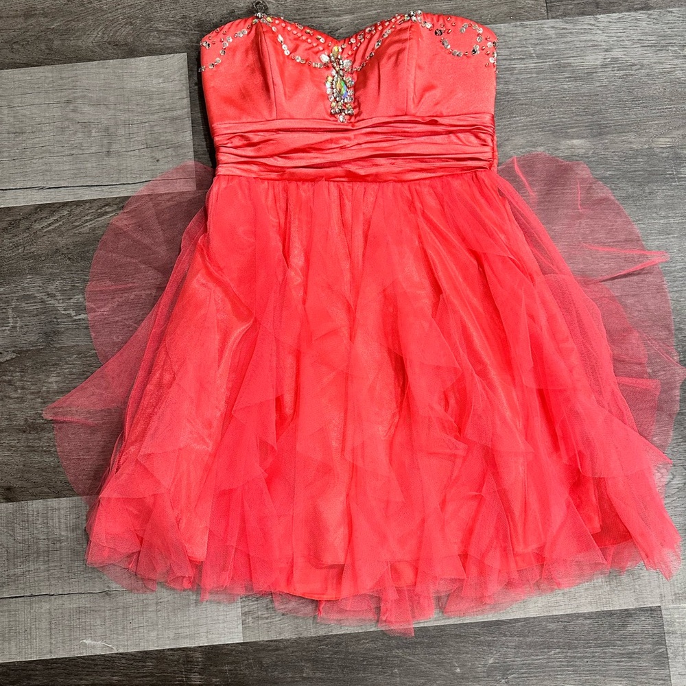 Elegant Coral Party Dress
